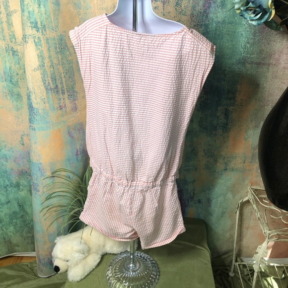 📌 Nautica Striped Sleeveless Cotton Teen Romper with Pockets - Picture 2 of 13